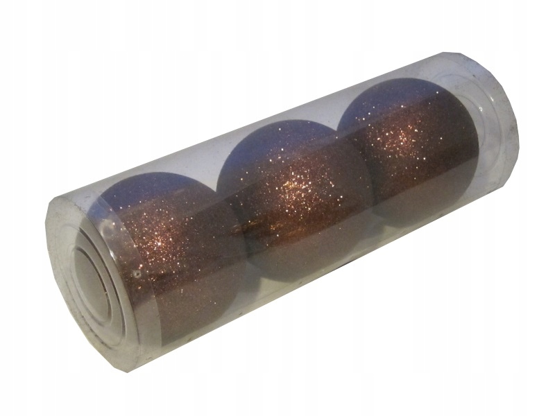 

Bombki nietłukące Brązowe brokat. 10cm Tuba 3szt.