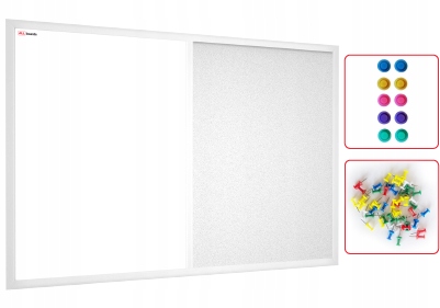 

Tablica Combi biała korkowa magnetyczna 90x60 cm