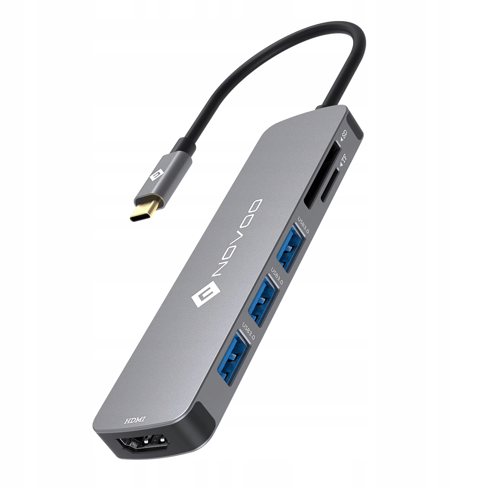 Usb-c hub Novoo NVHUBSG2U6PXL-SJ 6 portů šedý