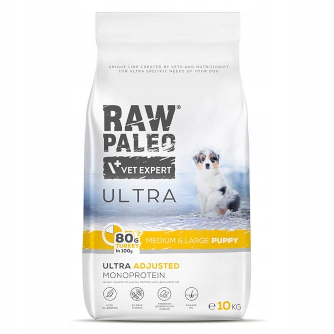 Raw Paleo Ultra Medium Large Puppy Indyk 10kg Sucha Karma Dla Szczeniąt