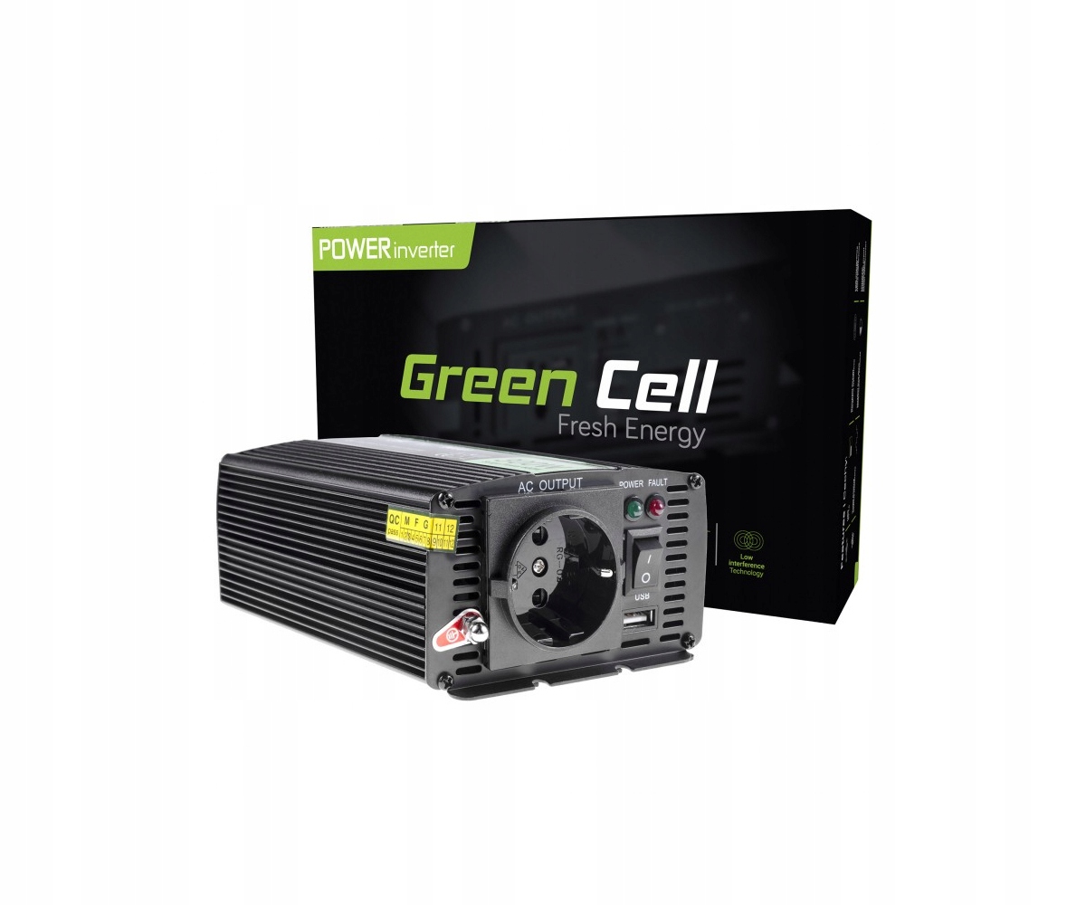 

Przetwornica Green Cell 12V na 230V 300/600W 30A