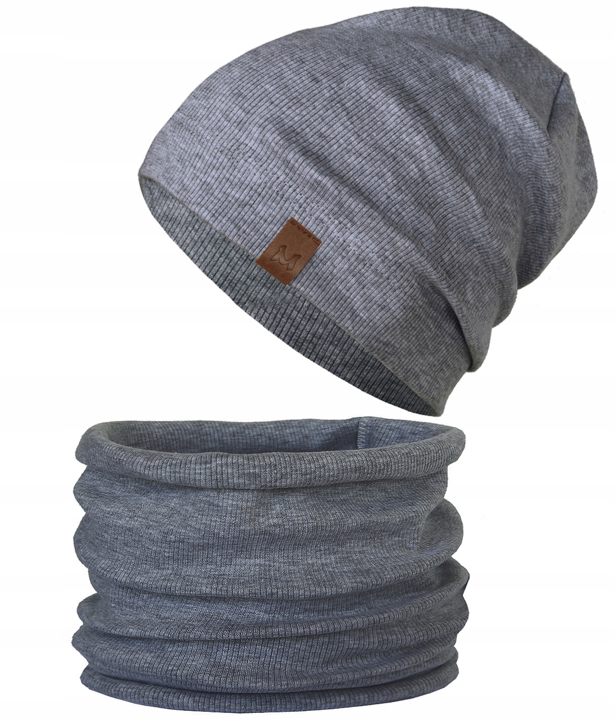 

Komplet Czapka Tuba komin beanie Prążek r. 48-51