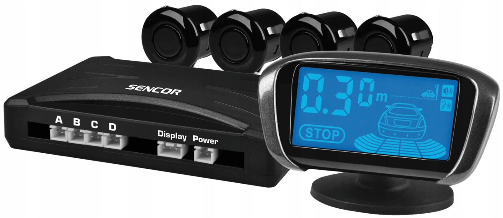 

Czujniki cofania parkowania 4 punktowe buzzer LCD