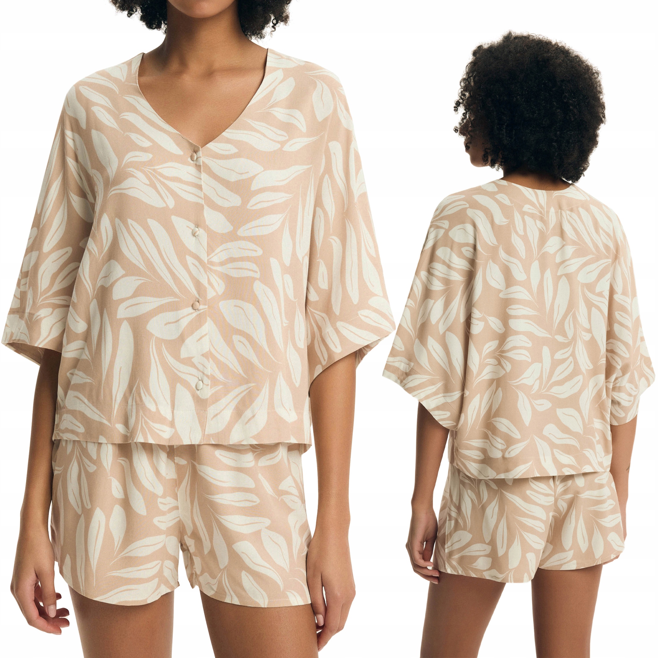 Piżama Damska Koszulowa z Wiskozy Komplet Piżamowy Henderson Dextra M