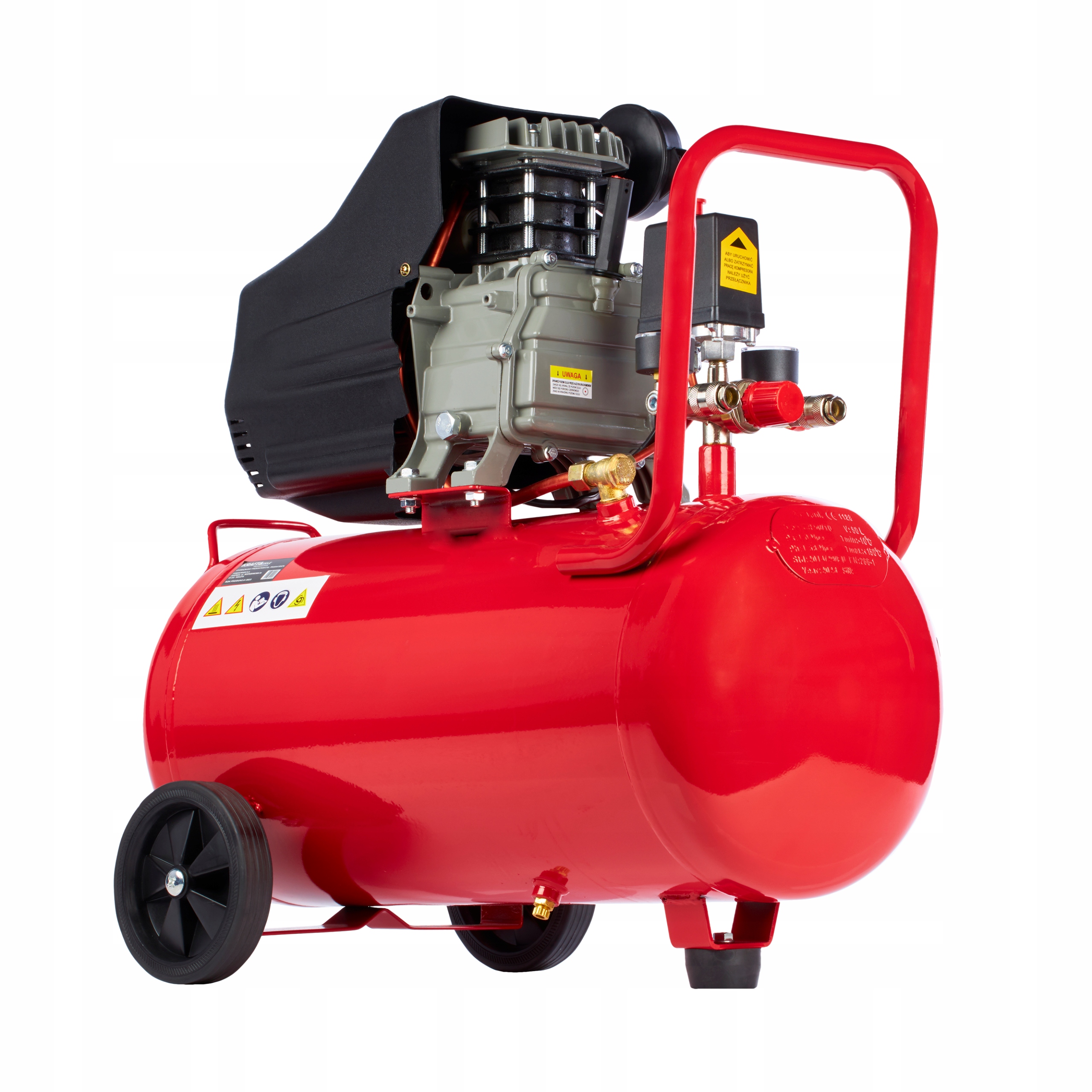 KOMPRESOR OLEJOWY SPRĘŻARKA 50L 9 BAR GRATIS ZESTAW 8w1 + 2x OLEJ 1L Ciśnienie maksymalne 8 bar