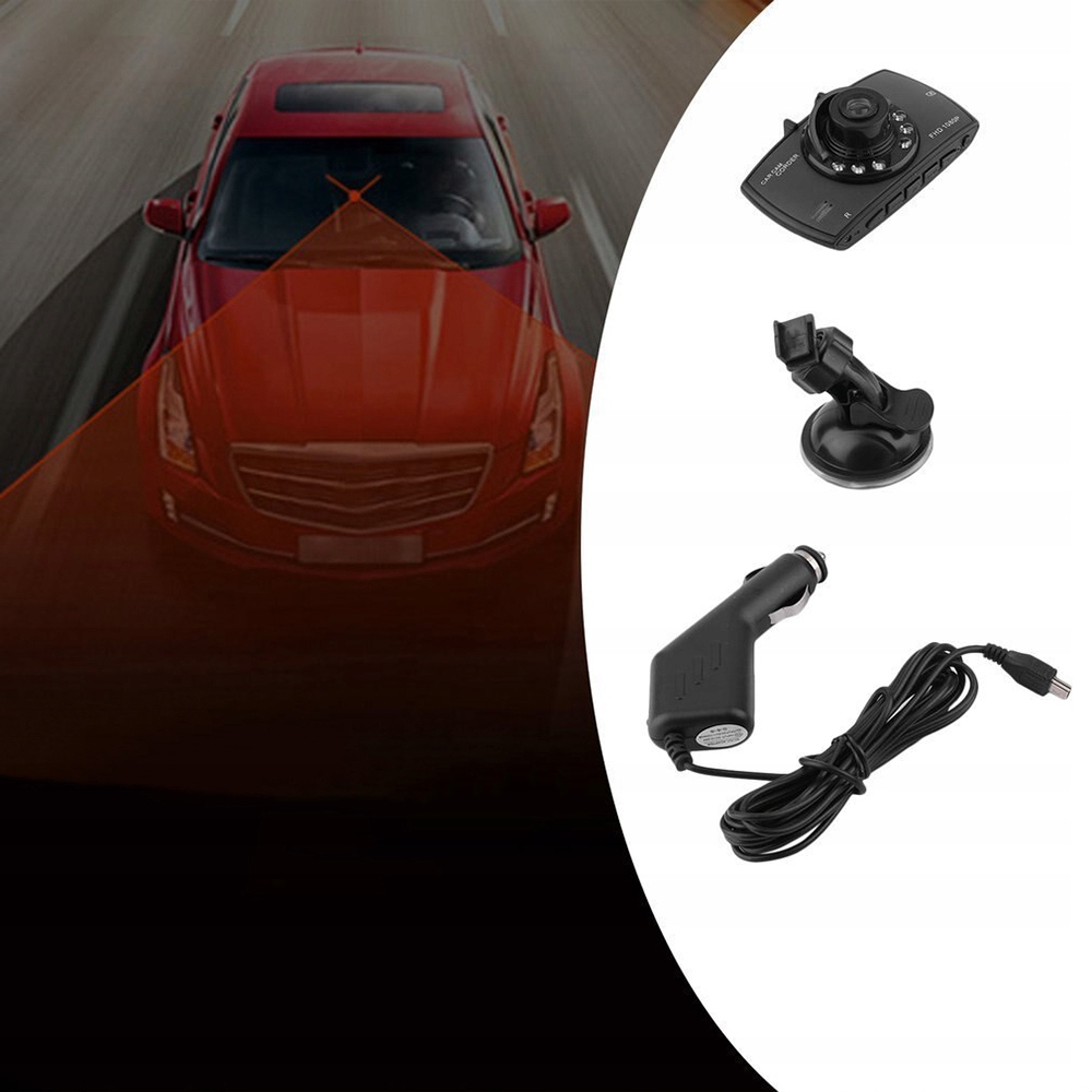 VIDEO REJESTRATOR JAZDY KAMERA SAMOCHODOWA FULL HD Zasilanie akumulatorowe USB