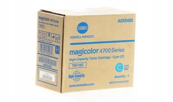 Toner Konica Minolta TNP-18 A0X5450 C Oryginał Cyan 4700 4750