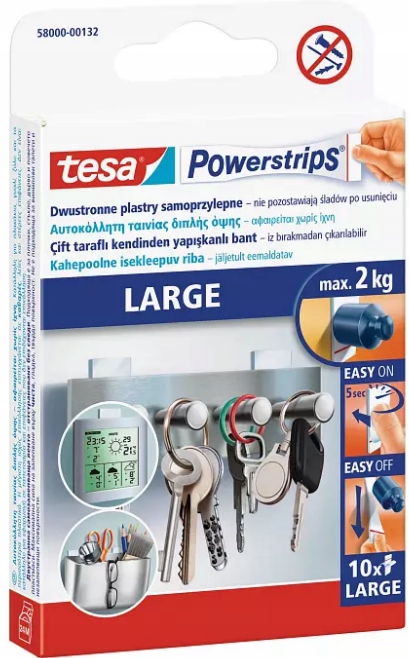 TESA PLASTRY SAMOPRZYLEPNE POWERSTRIPS 2kg 10 szt