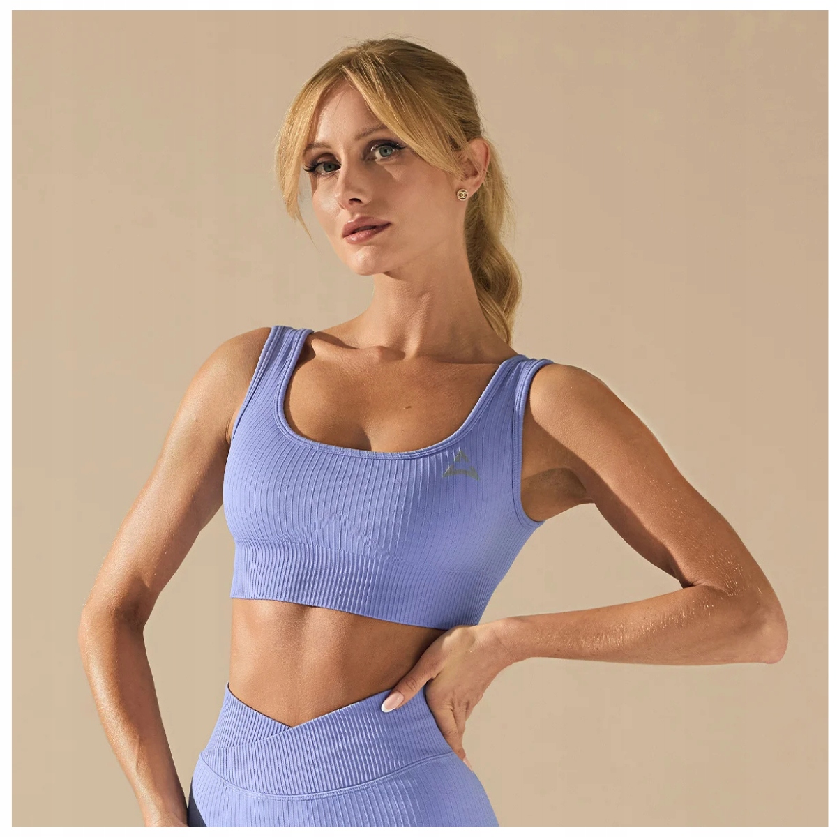 Allwear Bezszwowy Top Sportowy Lawendowy M Fitness Oddychający Dopasowany