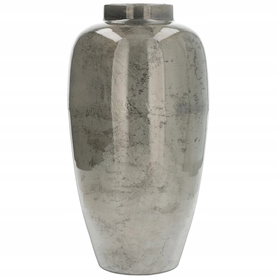 Podlahová Váza Vysoká 40 cm Stříbrná Velká Do Obývacího Pokoje Loftového Domu Na Větve