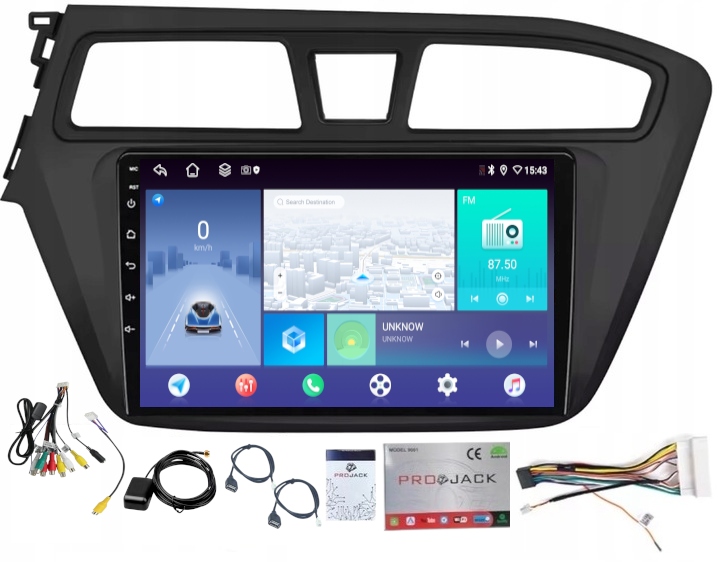 Rádio Navigácia Android Carplay Hyundai I20 2015-2017 4GB 64GB Sim