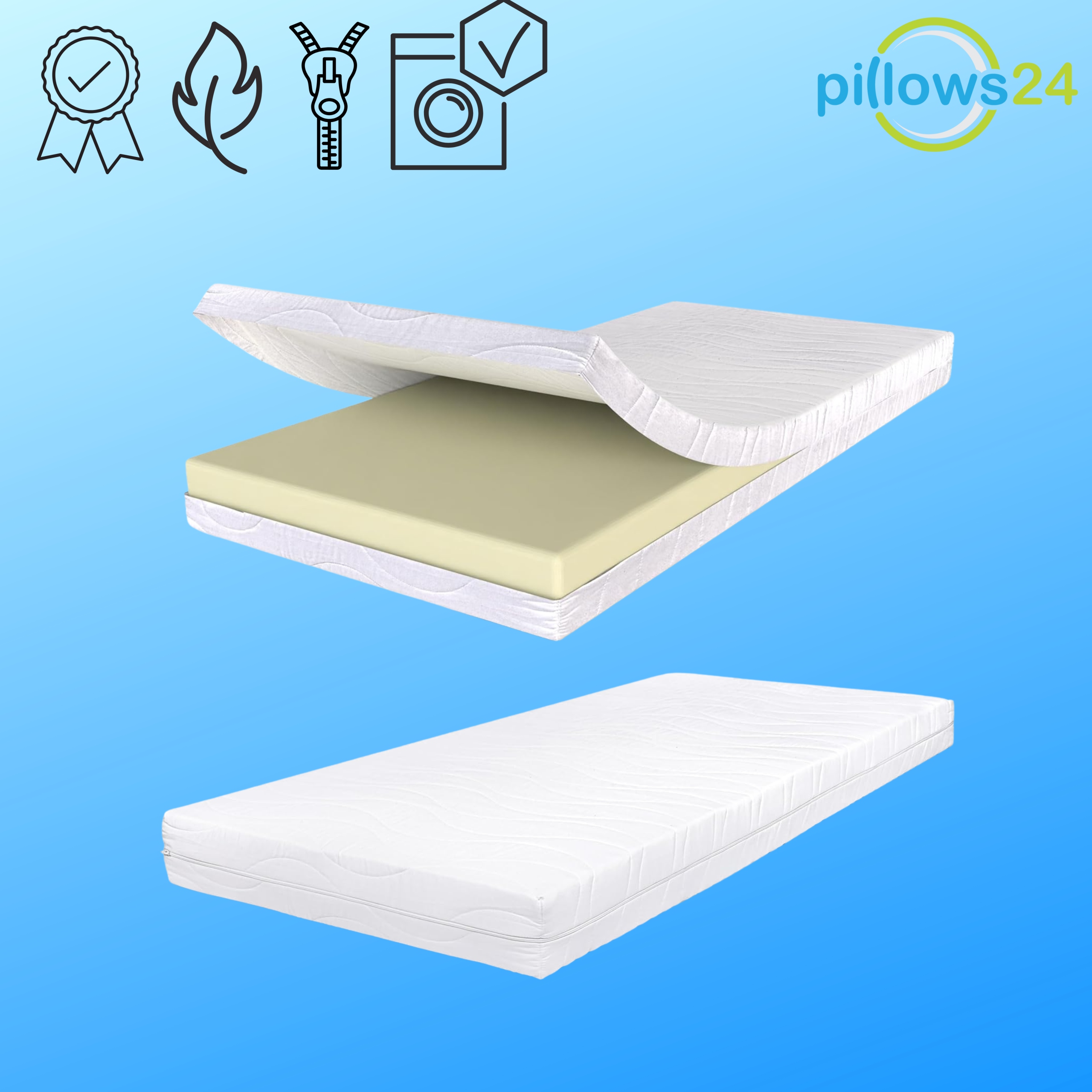 MATERAC PIANKOWY Z POKROWCEM 140X200X13CM H3 Marka inna