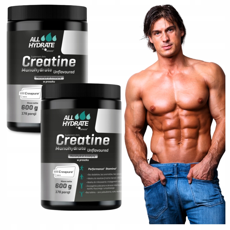 2x Aliness Allhydrate Kreatin Monohydrat Creapure v prášku 600 g