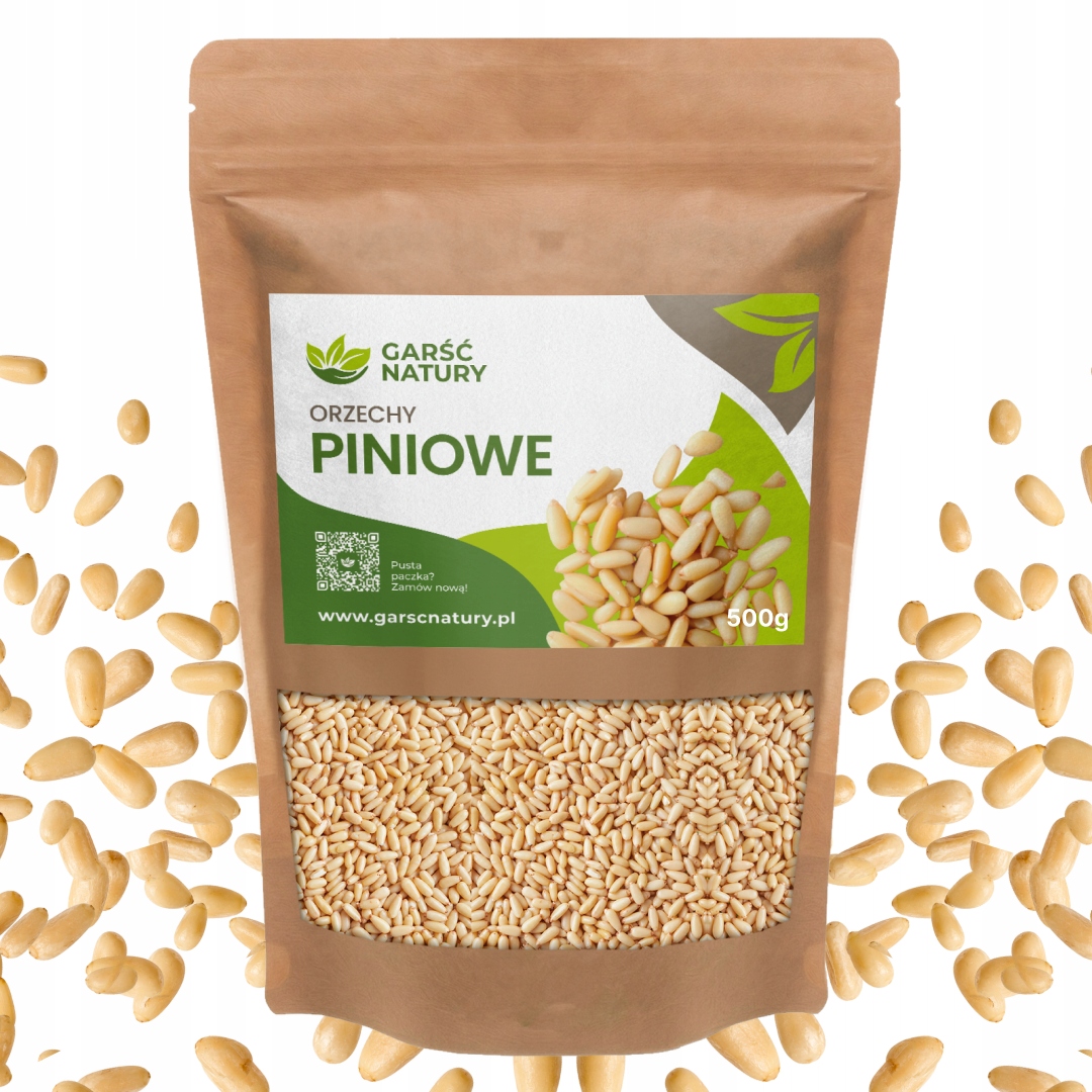 Orzechy Piniowe Naturalne 0,5kg Orzeszki Pini Zdrowa Przekąska Jakość 500 g