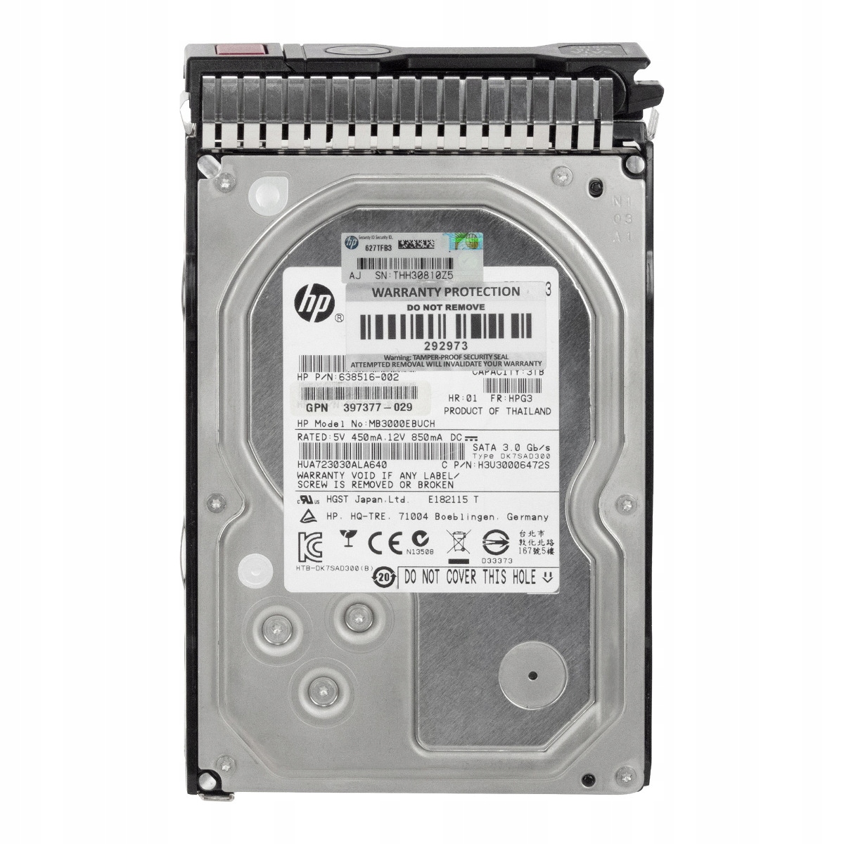 Hp 638516-002 628182-001 3TB 7.2K 64MB Sata II 3.5'' MB3000EBUCH