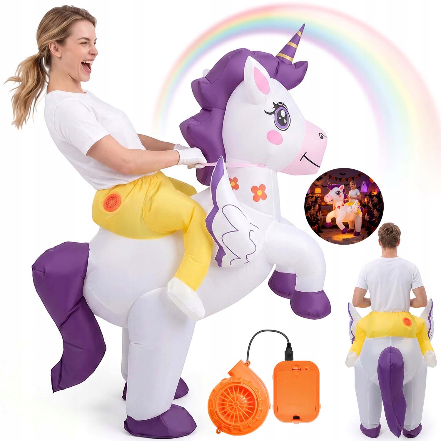 Kostým Jednorožec Nafukovací Kostým Dospělý Na Halloween 160-190 CM