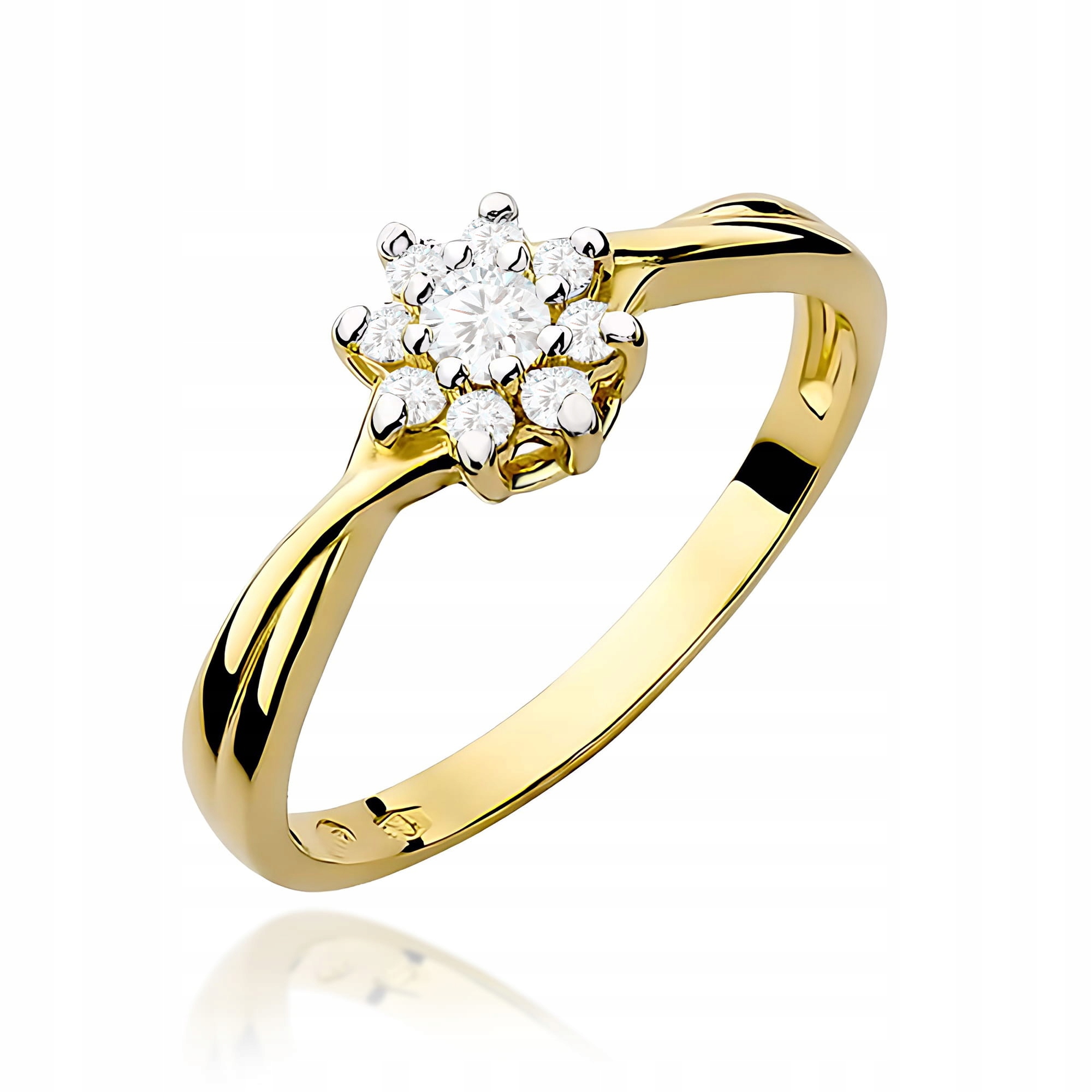 Zlatý Prstýnek 585 S Diamantem 0.22 ct Gravírování Bonus r16