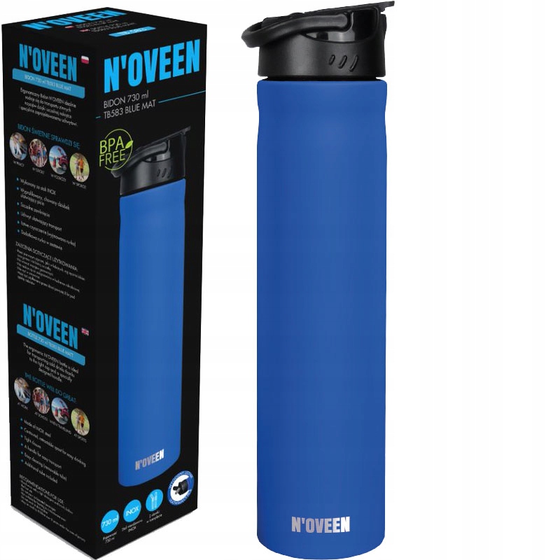 

Butelka Sportowa Bidon Ze Słomką 730ml wodę stal