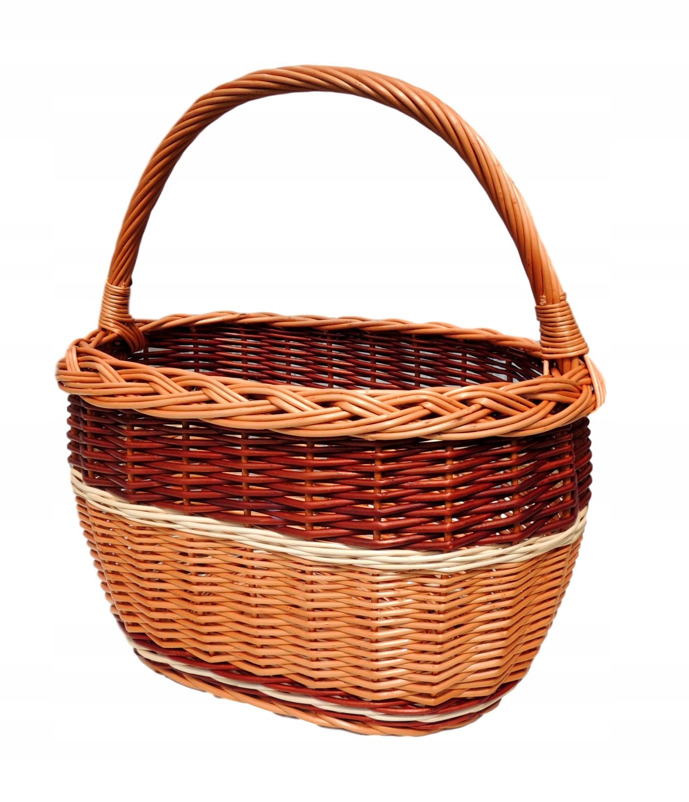 PIĘKNY KOSZYK wiklinowy na zakupy piknik DUŻY kosz Marka EMKA