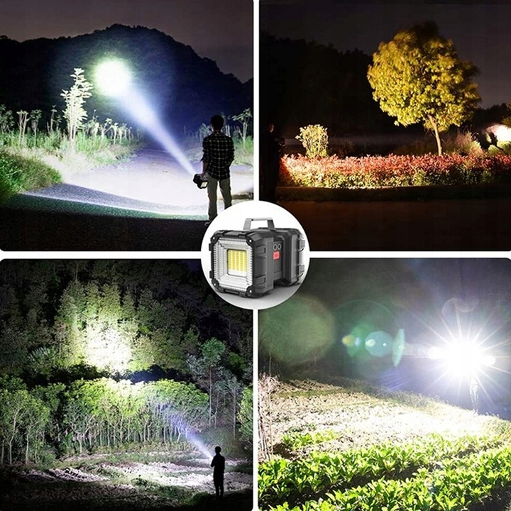 LATARKA LED TAKTYCZNA MOCNA AKUMULATOROWA SZPERACZ USB REFLEKTOR 1000LM 40W Marka Retoo