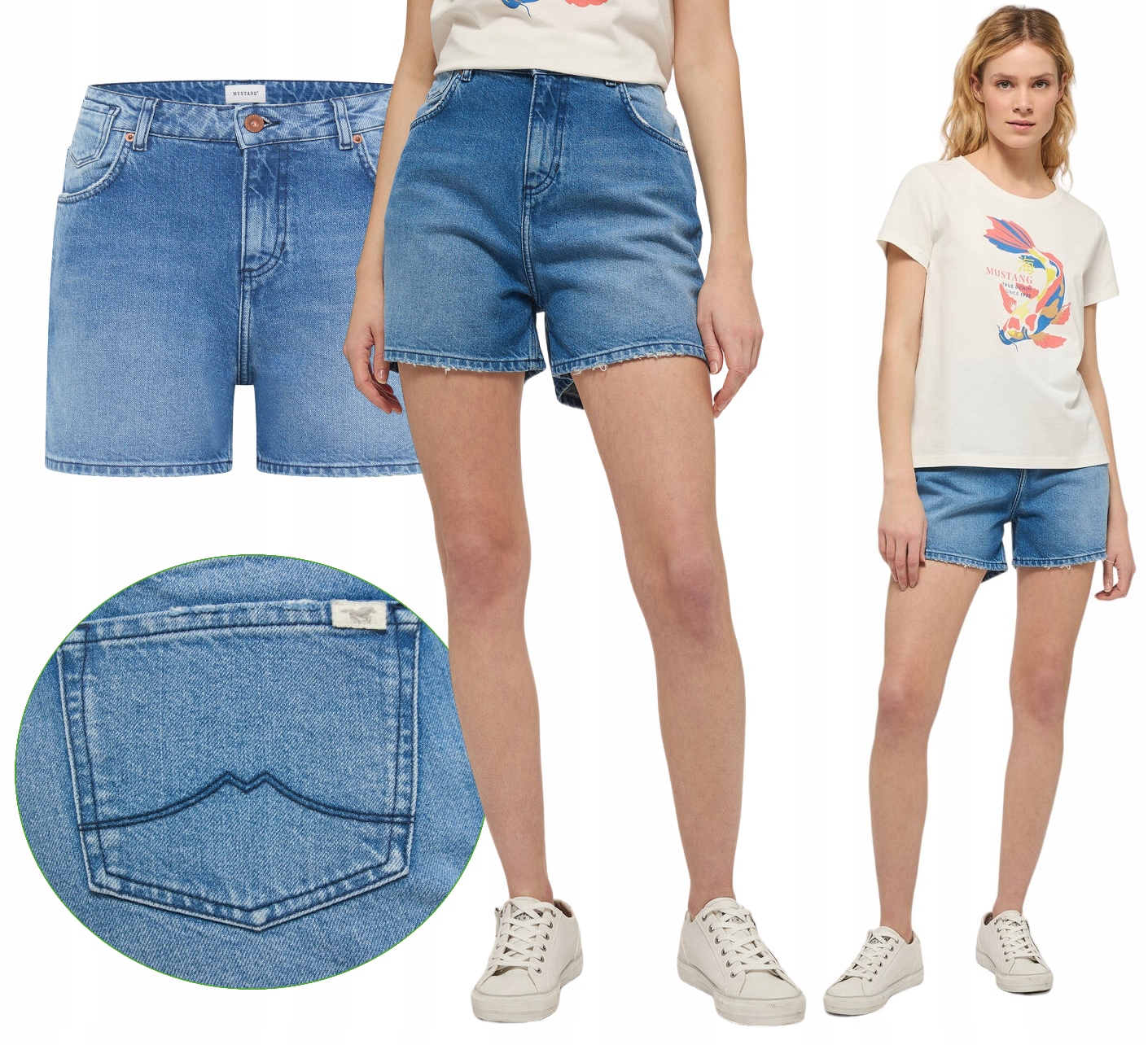 Krátké Kraťasy Dámské šortky Mustang Charlotte Shorts Bavlna vel. 27