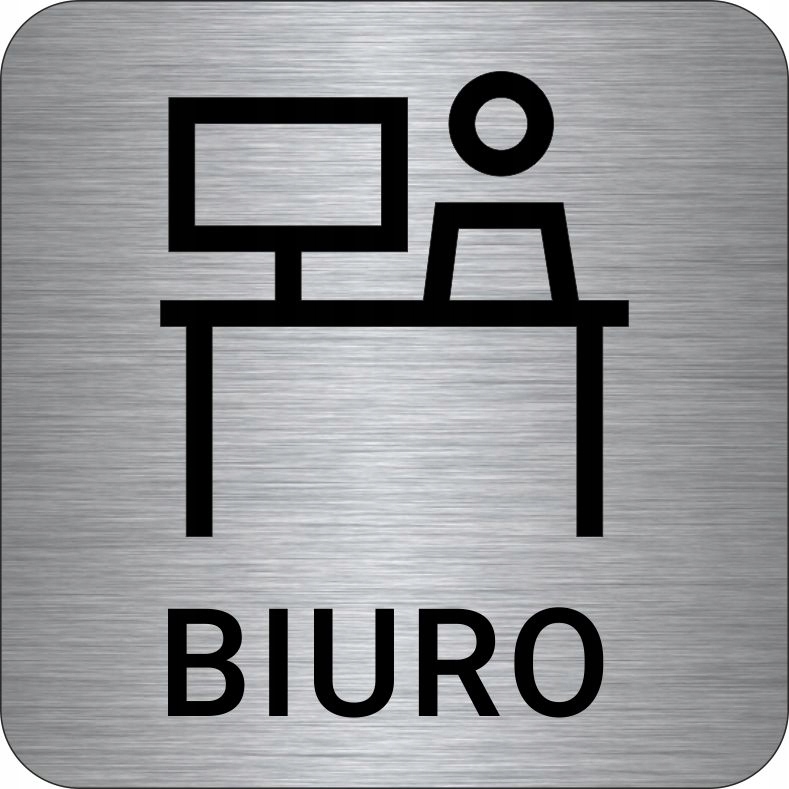 

Tabliczka Aluminium Piktogram- Biuro Srebrna