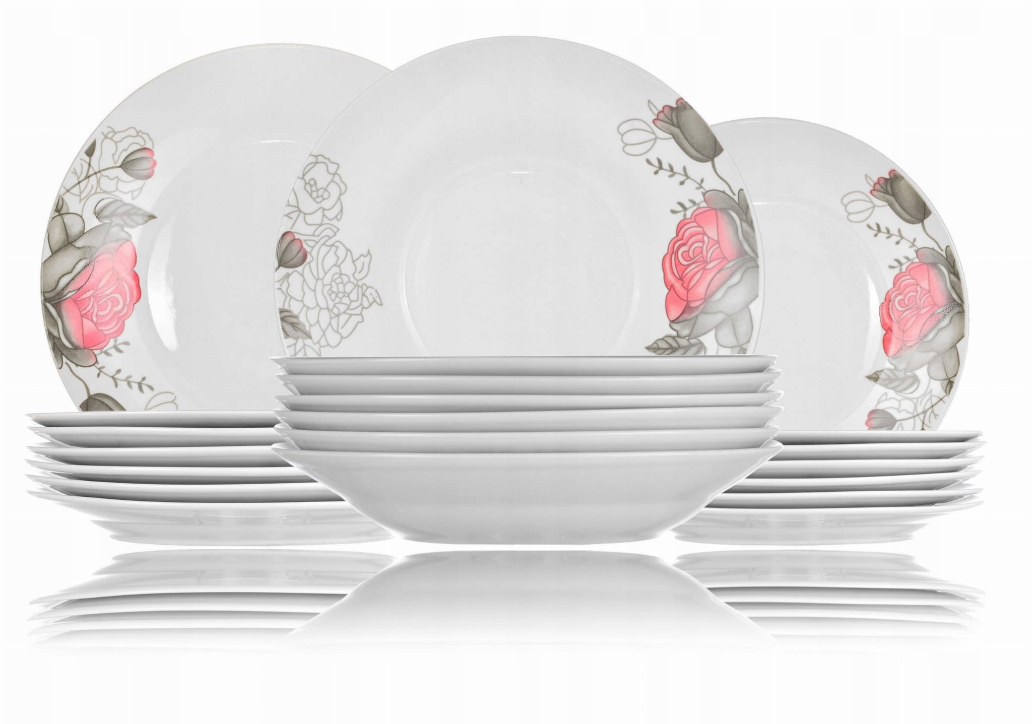 

Zestaw Komplet Talerzy Serwis Obiadowy 18EL Róża