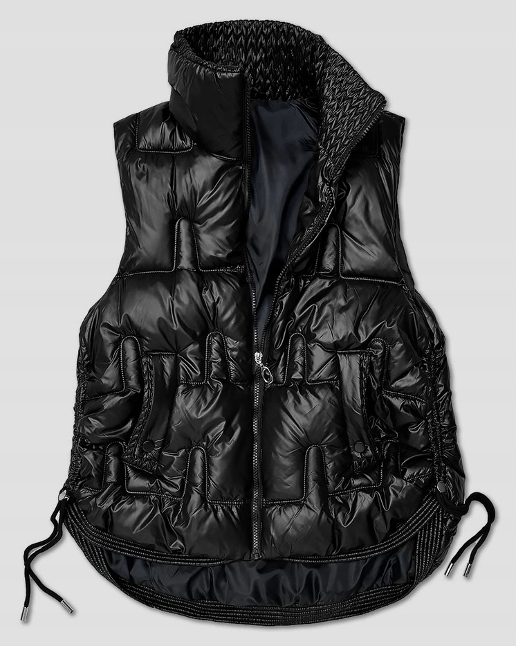 Krótka Kamizelka B8257 Czarna 50