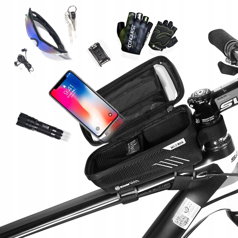 SAKWA NA ROWER TORBA UCHWYT CASE, ETUI NA TELEFON, na ramę rowerową Wildman Model Hardpouch Bike Mount
