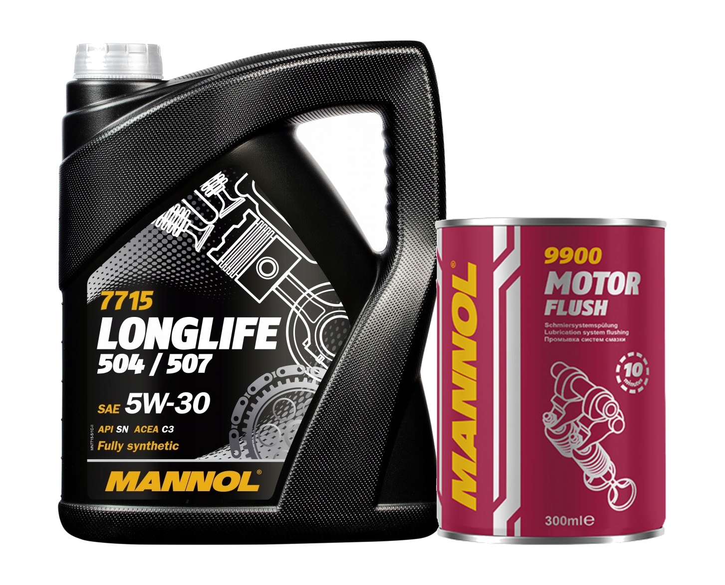 Mannol olej Longlife 504/507 5l 5W-30 5W30 Płukanka Motor Flush 300ml