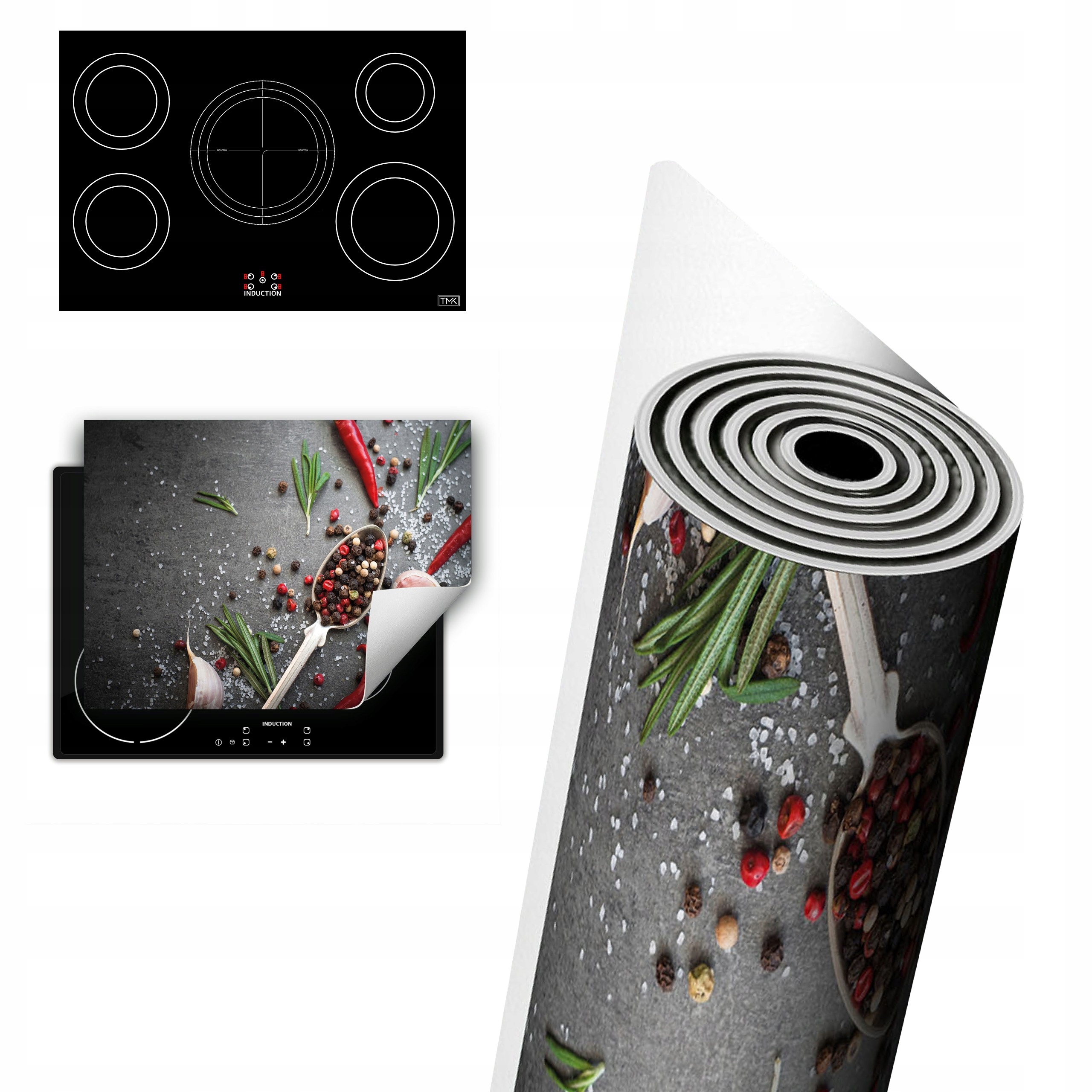 Vinylová Ochrana Na Indukci Desek 80x52 Koření Chilli