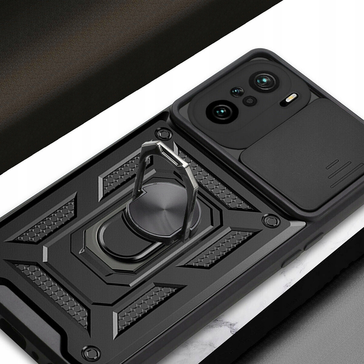 ETUI PANCERNE OBUDOWA + SZKŁO do MOTOROLA MOTO G60 Kolor czarny