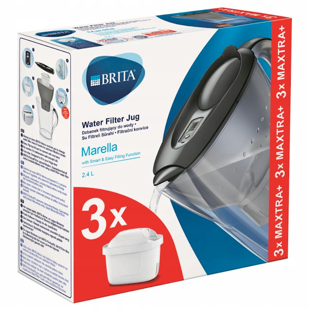 

Dzbanek filtrujący Marella MX grafitowy 3 wkłady