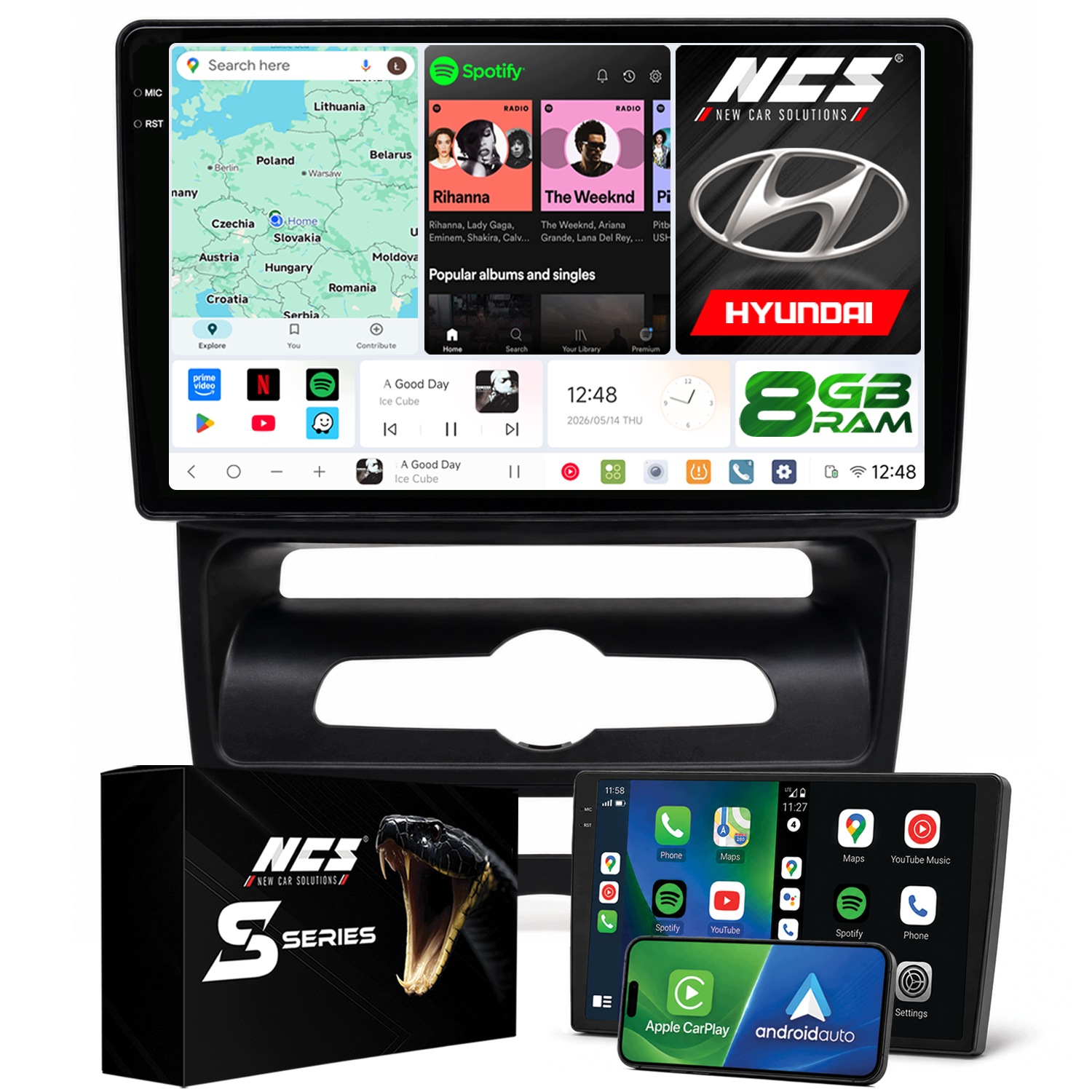Rádio Navigace DS9 Hyundai IX20 2010-2020 man. klima. Android 8GB Lte 9″