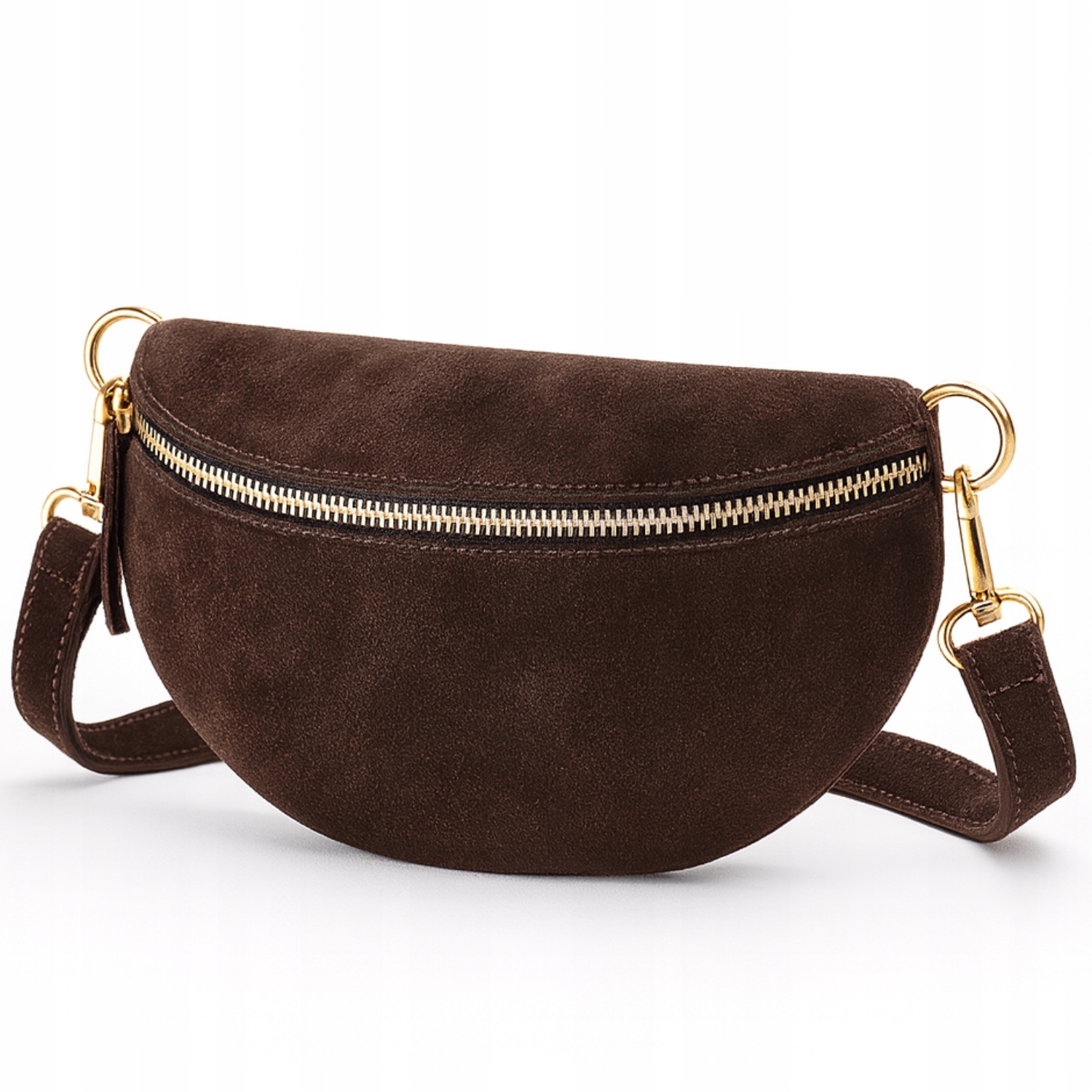 Nerka Damska Laura Biaggi Saszetka Zamsz Naturalny Brązowa Vera Pelle