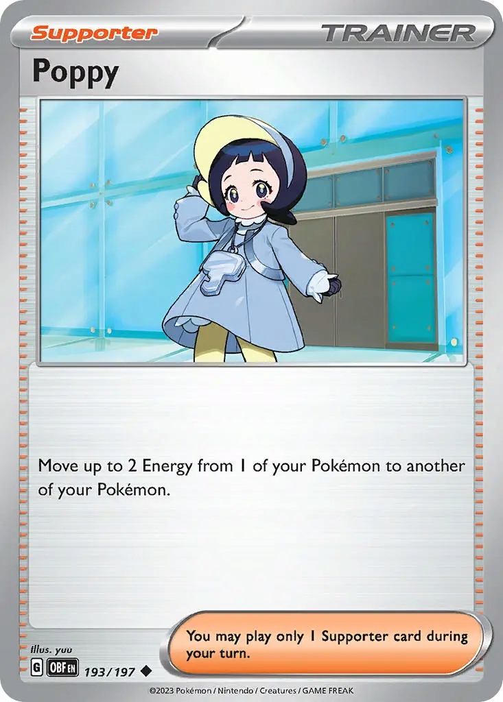 Oryginalna Karta Pokemon Poppy (obf 193)