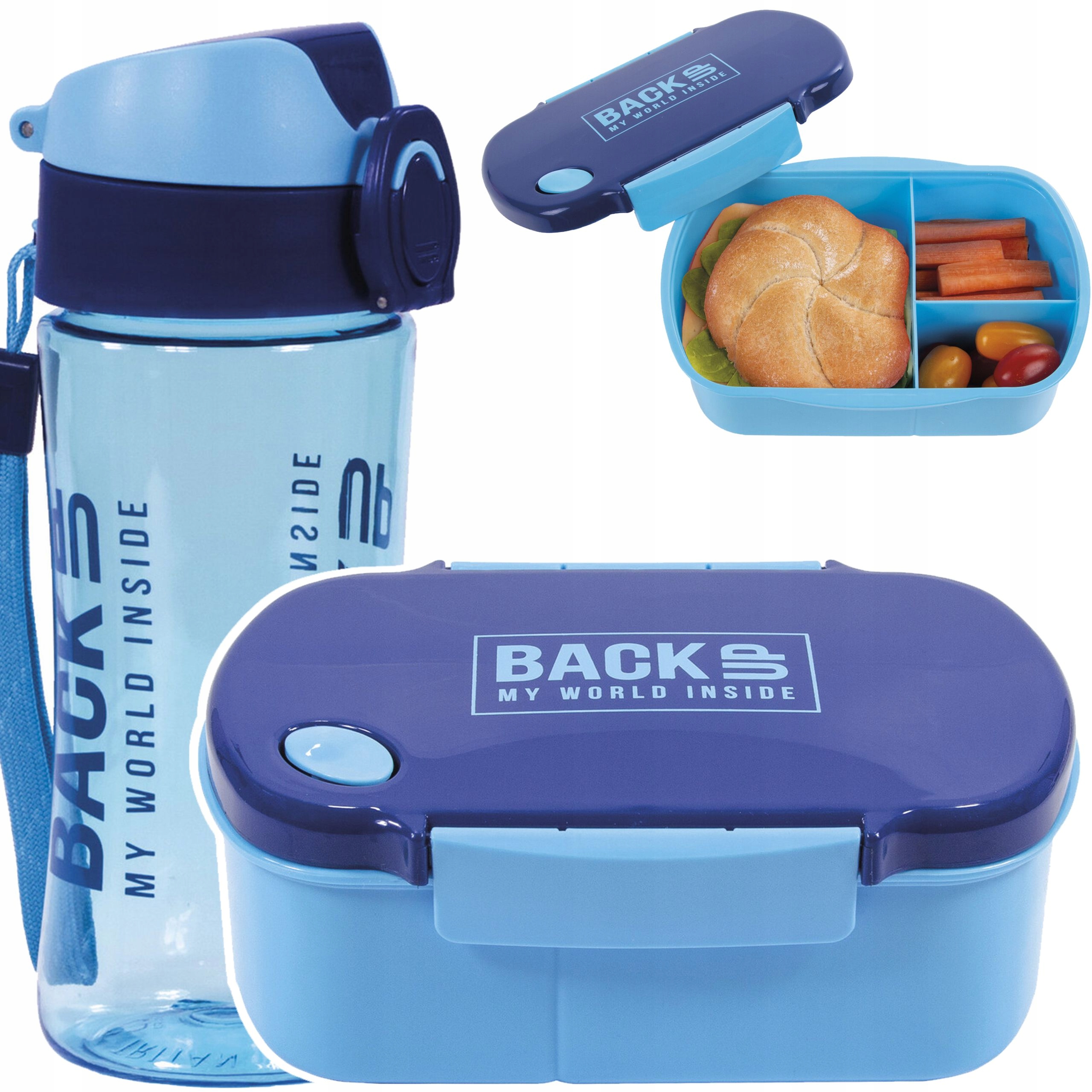 

Bidon Śniadaniówka Backup Bpa Free Niebieski