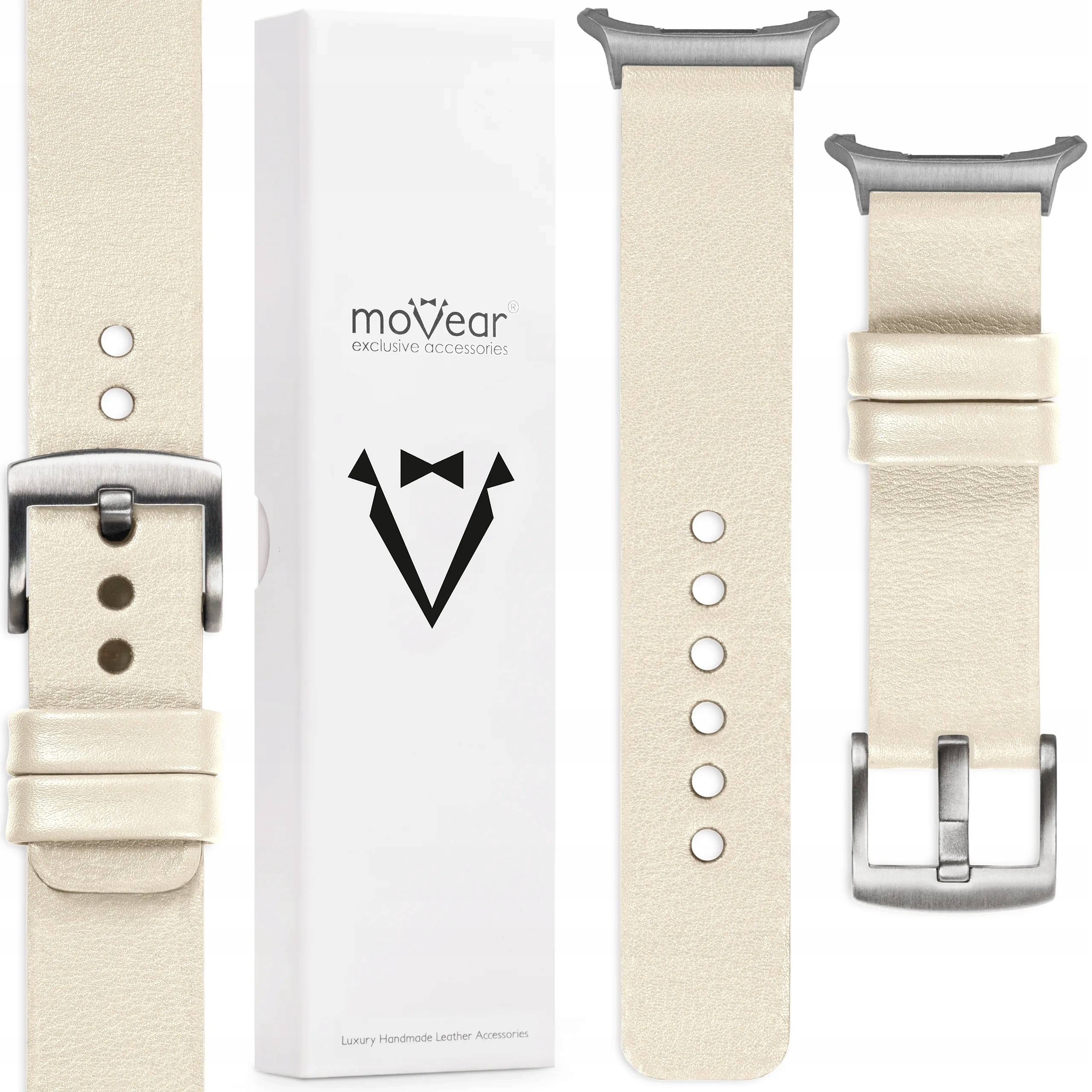 Kožený řemínek pro Samsung Galaxy Watch Ultra 22 mm béžový Movear