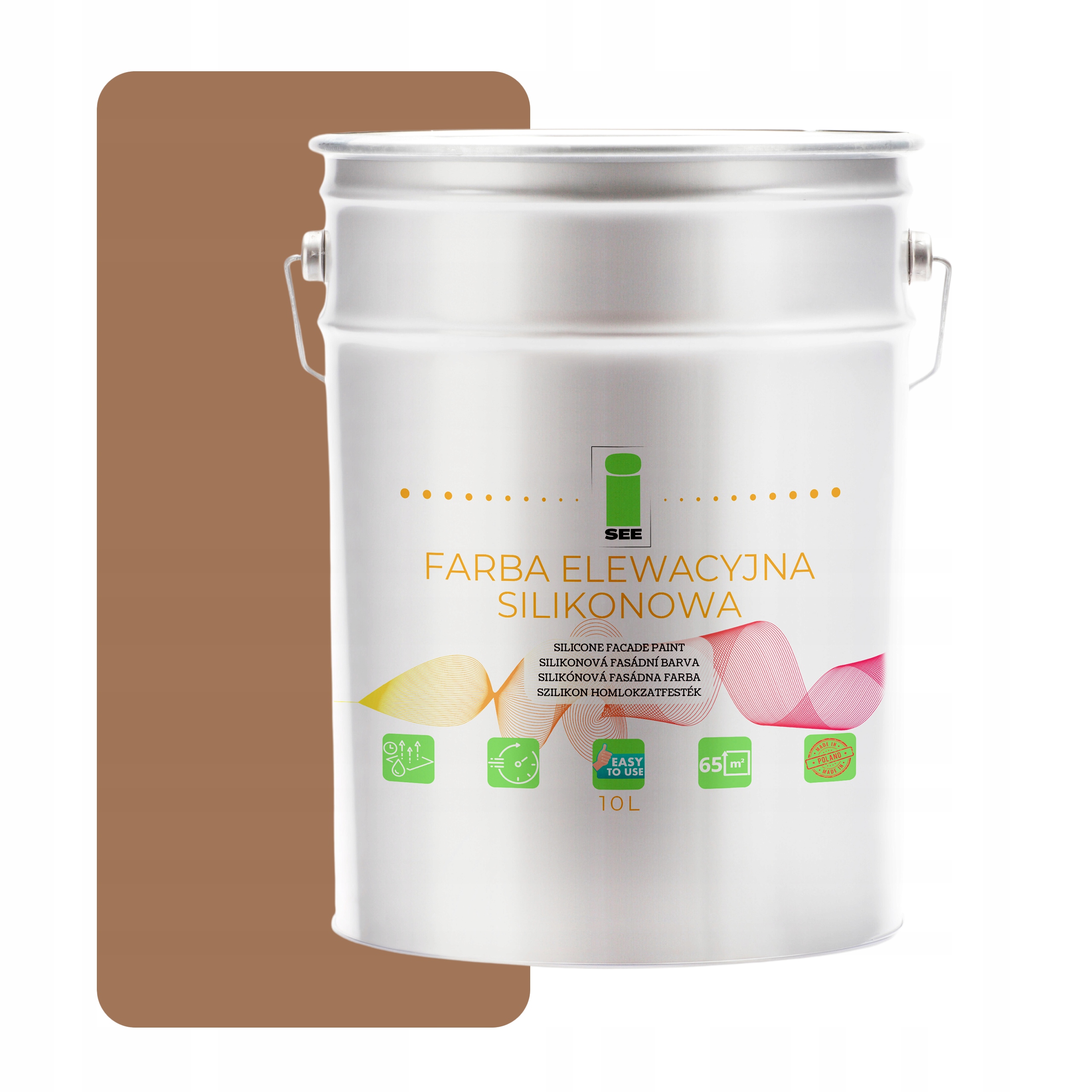 Fasádna Silikónová Fasádna Farba Svetlohnedá 10 L Paropriepustná