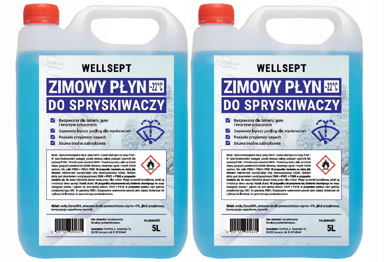 

Zimowy Płyn Do Spryskiwaczy -22 Zapachowy 10L