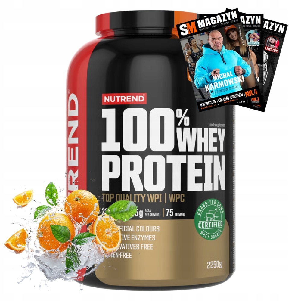 Nutrend 100% Whey Protein 2250 g Syrovátkový Koncentrát Regenerace Svaly