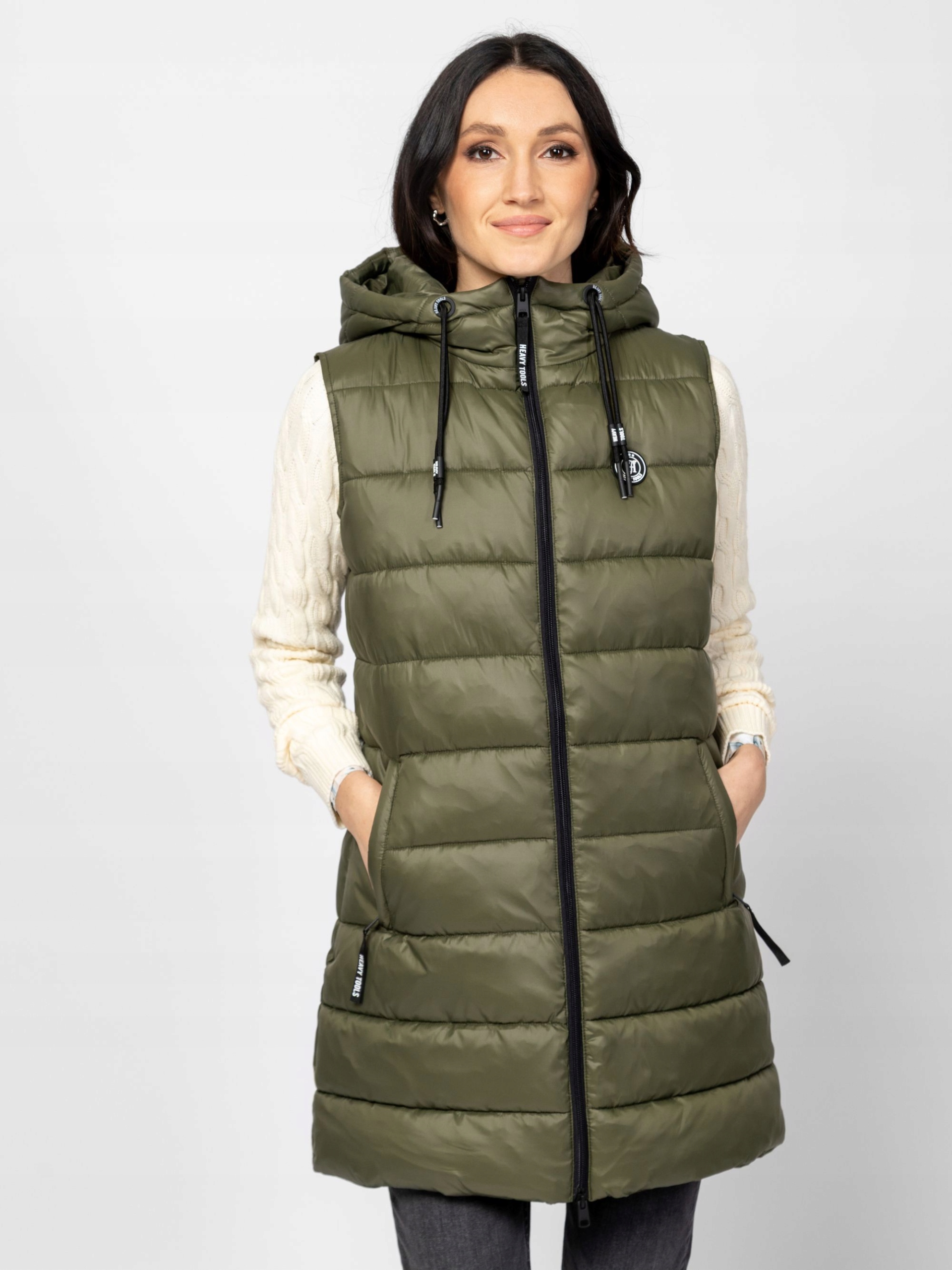 Heavy Tools Dámská Prošívaná Vesta Bez Rukávů WILNAW25 Olivová XL