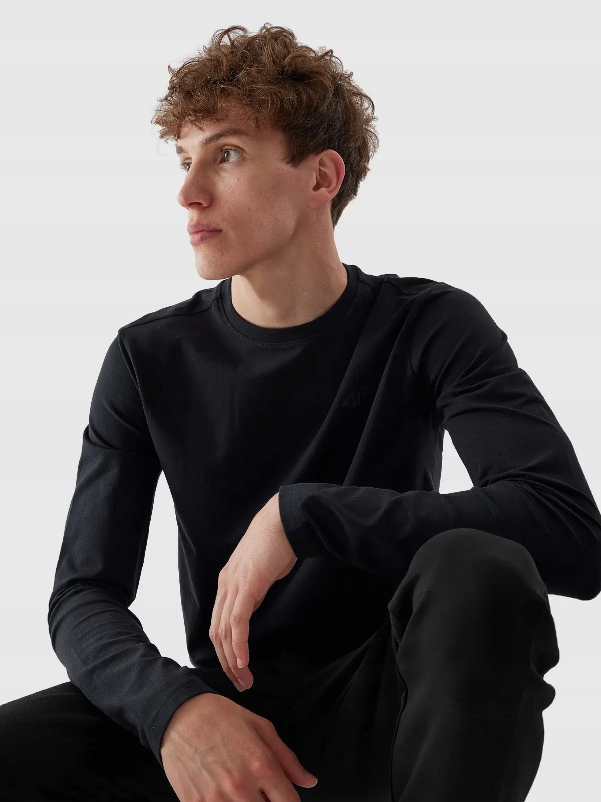 KOSZULKA MĘSKA 4F DŁUGI RĘKAW BAWEŁNA AW23M155 Odcień granatowy