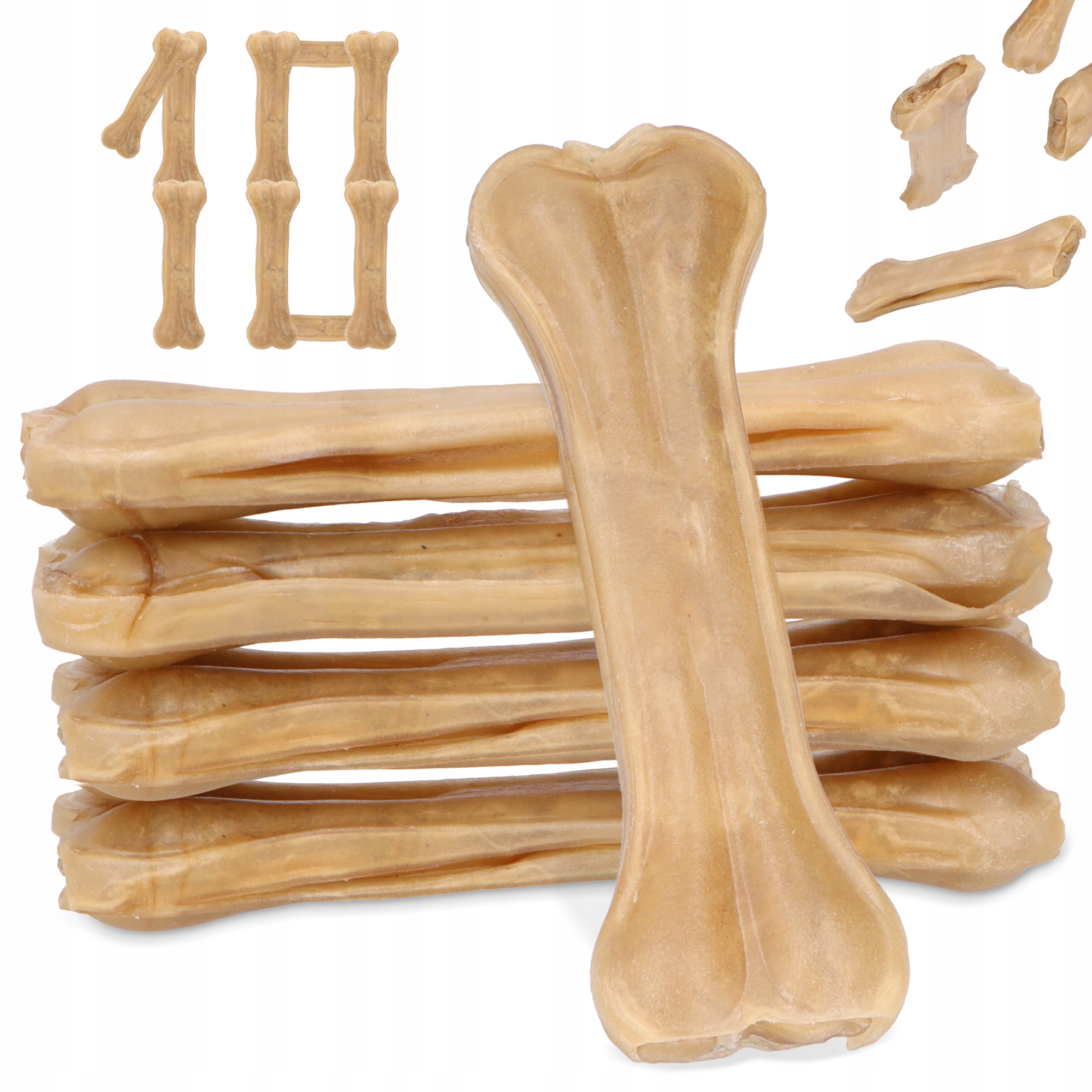 10 x Kost Psa Lisovaná Přírodní 16 cm Kousátko Pochoutky Žvýkací Pochoutky Vol Xq