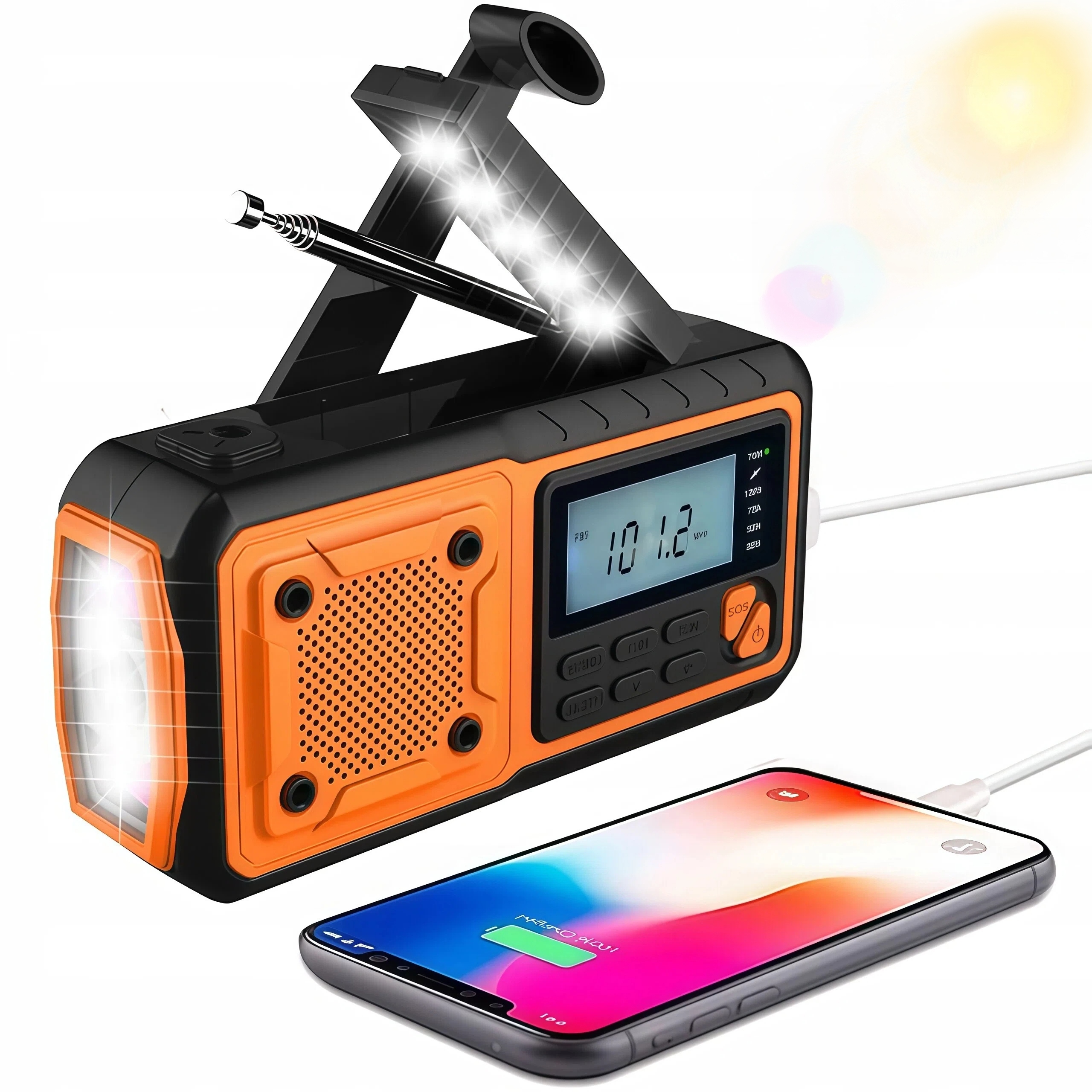 Turistické Nouzové Solární Rádio S Powerbankou A Klikou Fm Sw