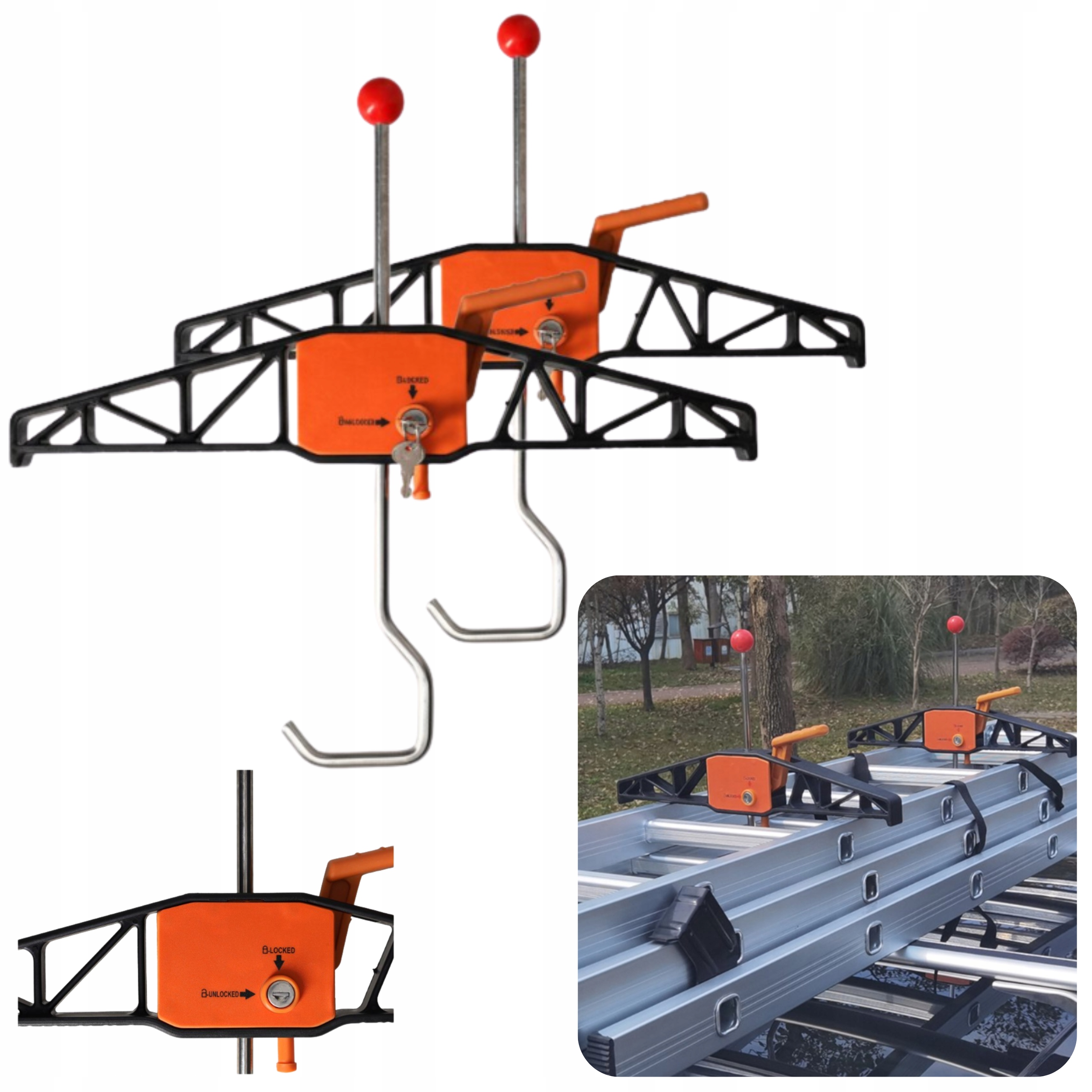 Střešní Úchytky Pro Upevnění Žebříku Na Střechu Kufru Auta, Univerzální