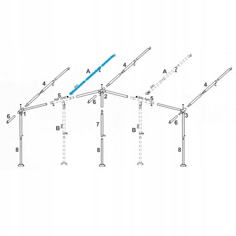 Rurka stelaża przedsionka dachowa hak haczyk stelaż 260cm