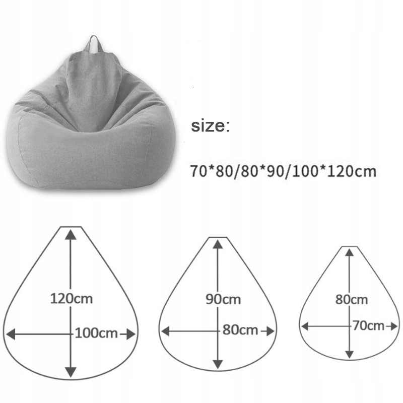 Lazy Sofa Bean Bag Chair Meble Recliners 100x120cm Długość 120-120 cm
