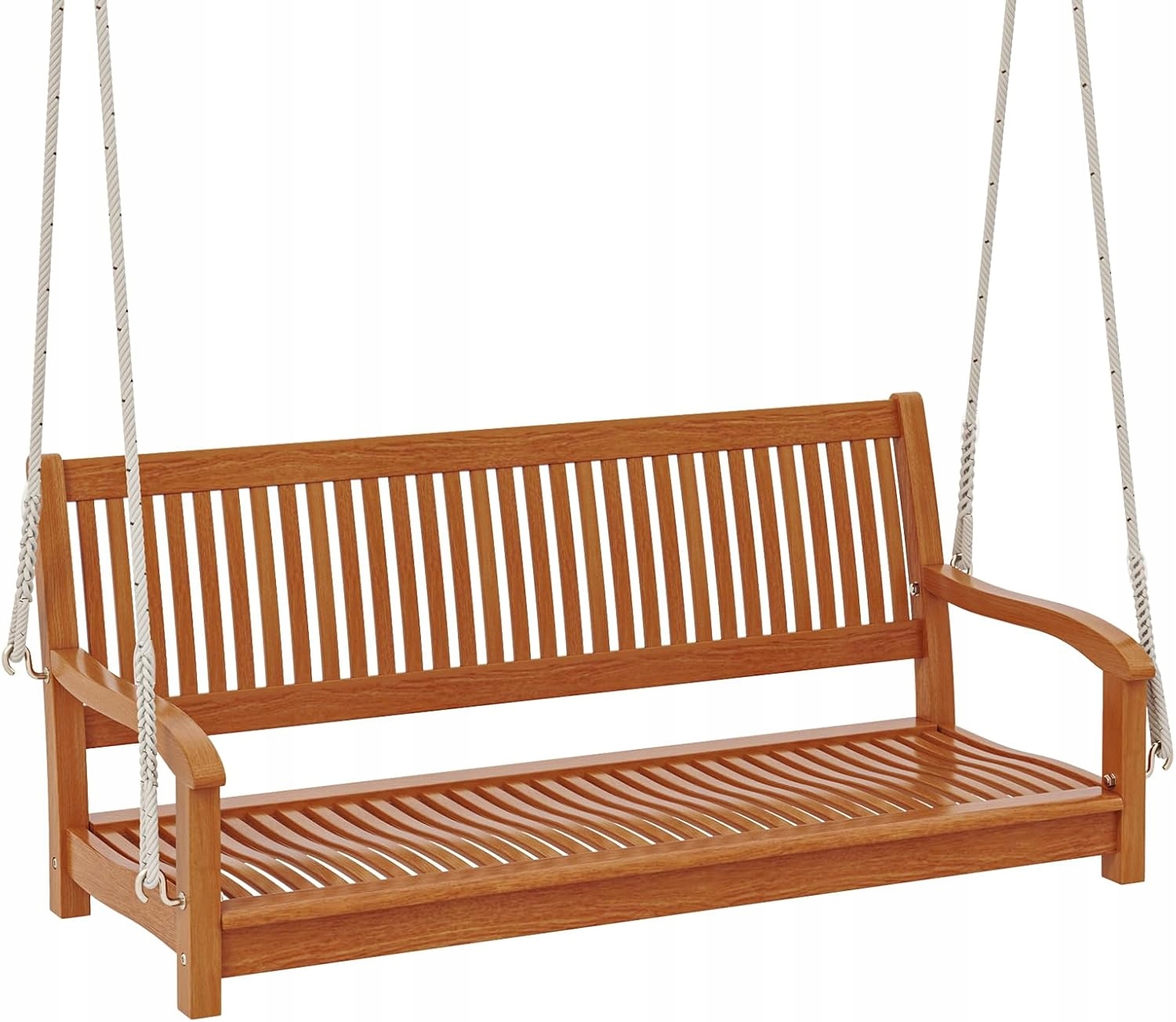 Ławka Wisząca Ogrodowa Wytrzymała Huśtawka Drewniana do 360kg 125x60x60 CM