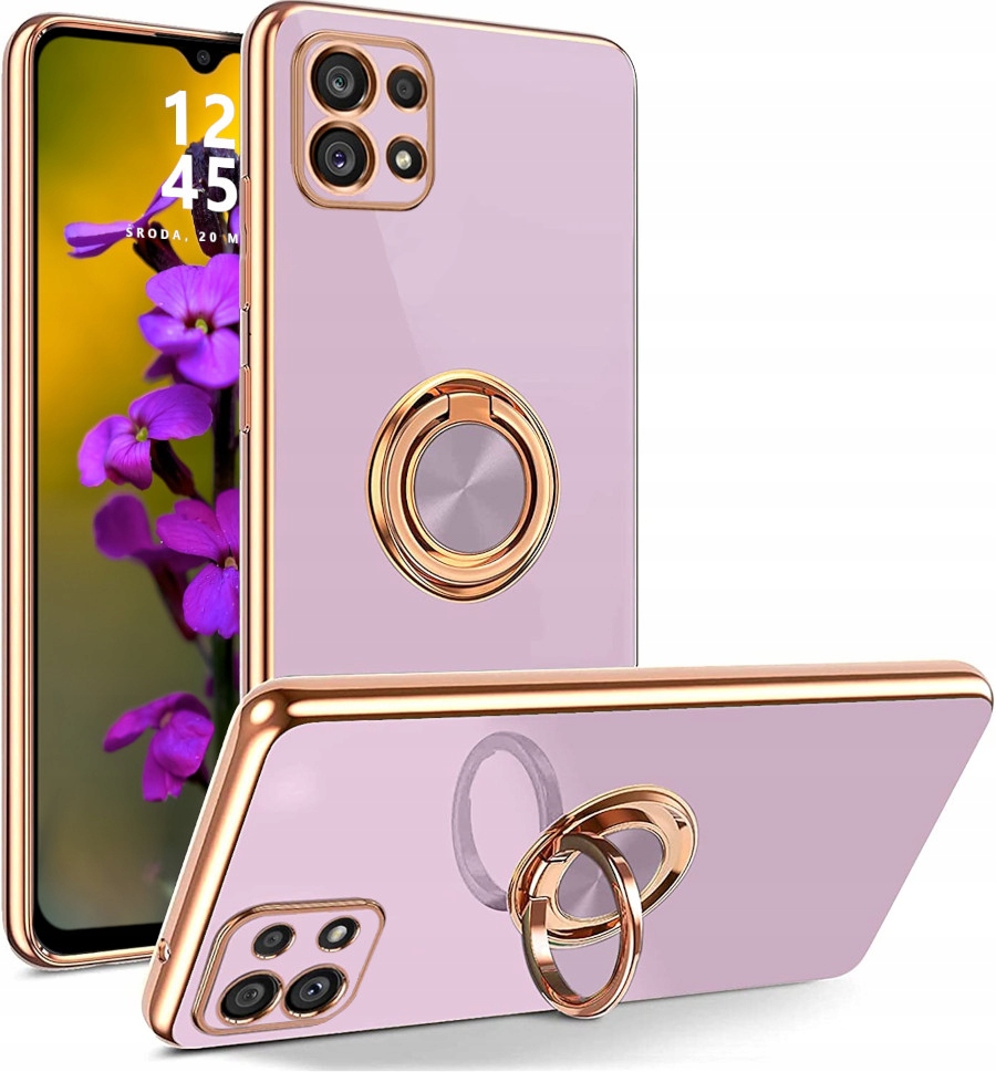 

Etui do Samsung A22 5G Silicone Ring Szkło